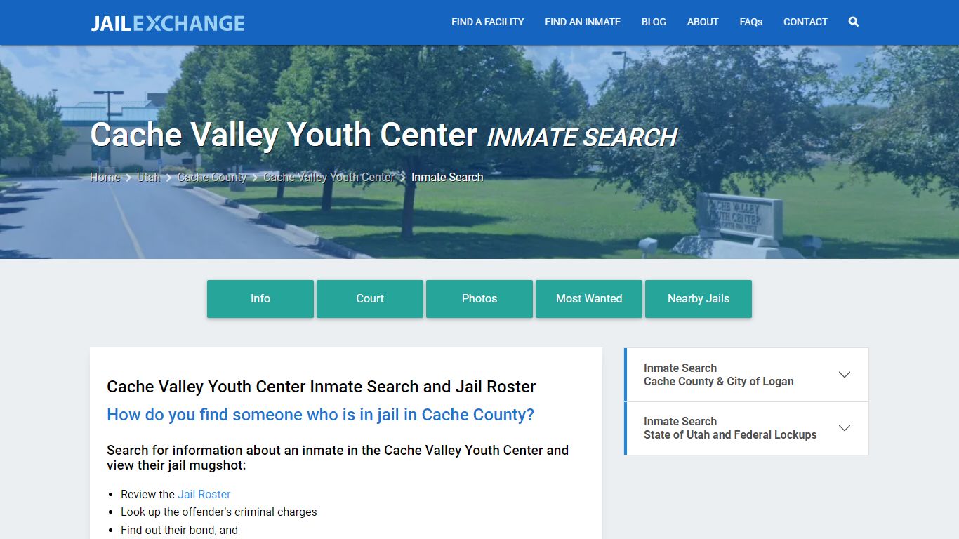 Cache Valley Youth Center Inmate Search - Jail Exchange